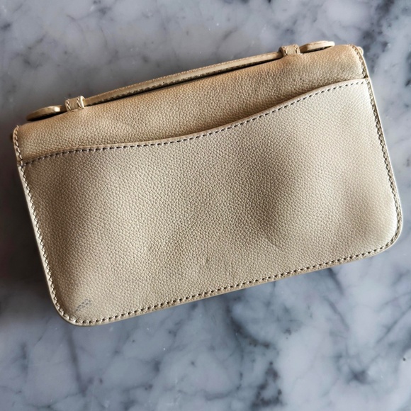 Quince Italian Leather Wallet Crossbody Purse Cream Minimalist Handbag - Picture 4 of 11